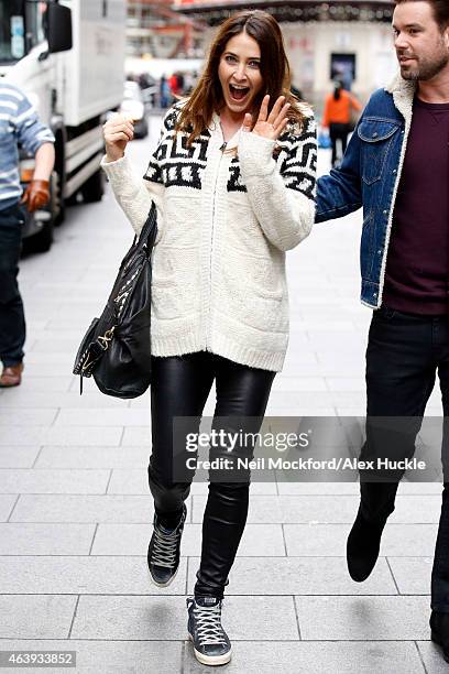 Lisa Snowdon and Dave Berry seen leaving the Capital FM Radio Studios on February 20, 2015 in London, England.