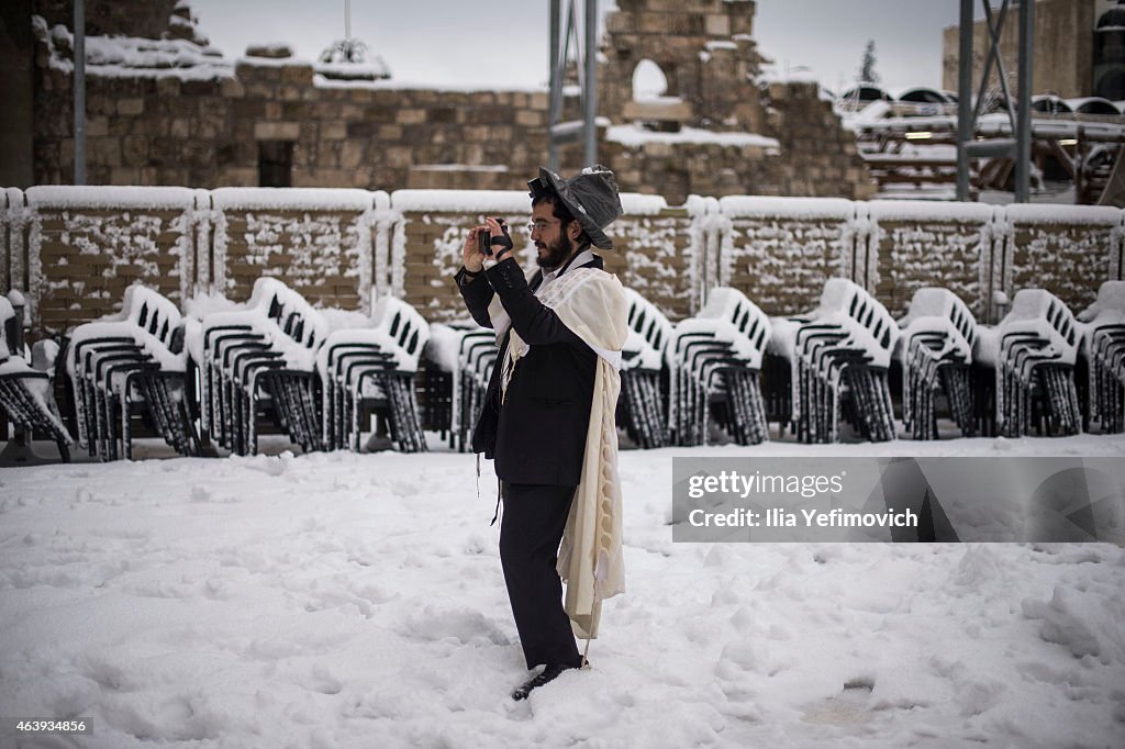 Snow Blankets Jerusalem