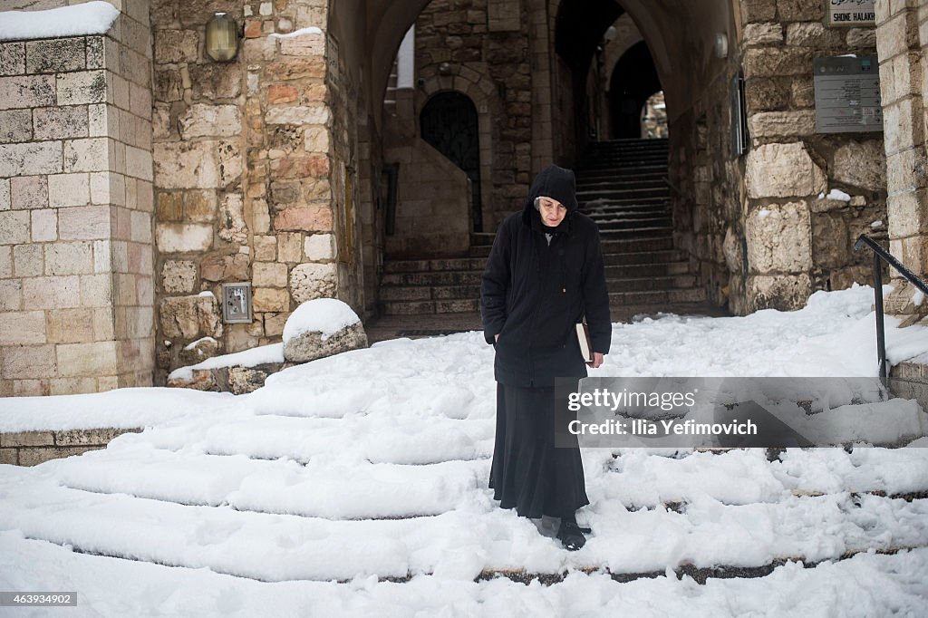 Snow Blankets Jerusalem