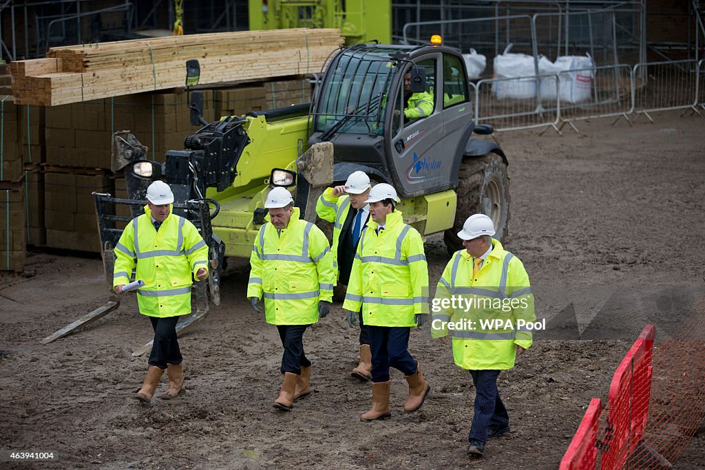 George Osborne and Boris Johnson Visit The Aura Residential Development