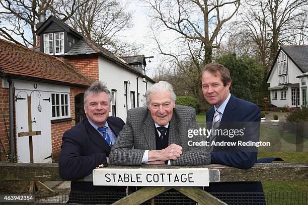 John Jacobs of England poses for a photograph with Ken Schofield , former head of The European Tour) and George O'Grady Chief Executive of The...