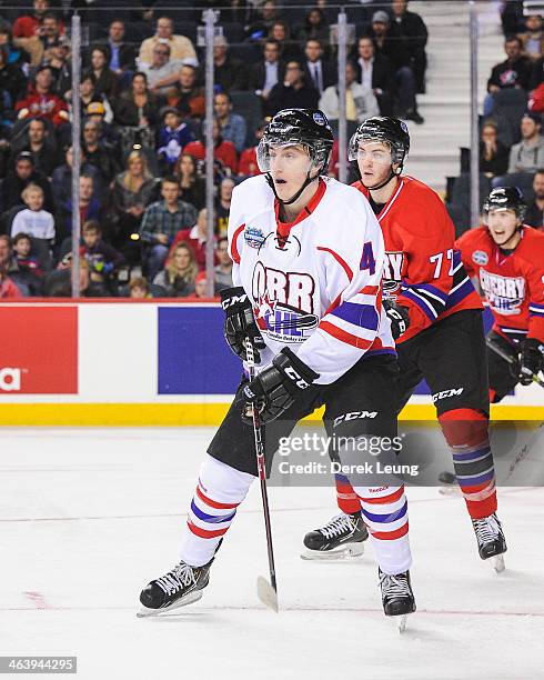 Brycen Martin of Team Orr skates against Team Cherry during the CHL Top Prospects game at Scotiabank Saddledome on January 15, 2014 in Calgary,...