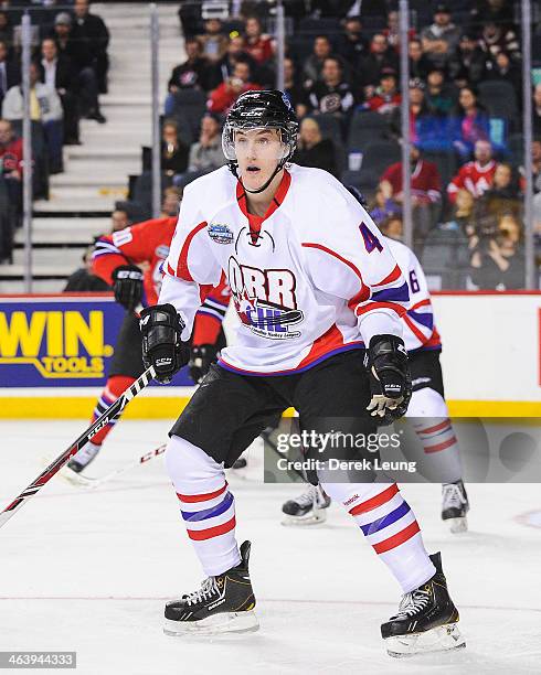 Brycen Martin of Team Orr skates against Team Cherry during the CHL Top Prospects game at Scotiabank Saddledome on January 15, 2014 in Calgary,...