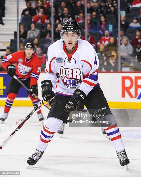 Brycen Martin of Team Orr skates against Team Cherry during the CHL Top Prospects game at Scotiabank Saddledome on January 15, 2014 in Calgary,...