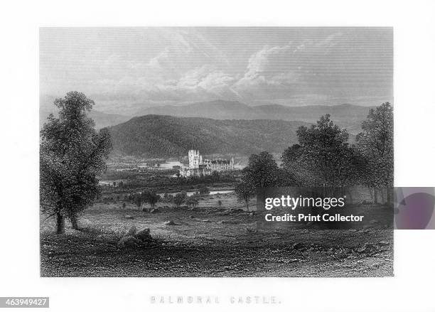 Balmoral Castle, Aberdeenshire, Scotland, 1899. The estate was purchased by Queen Victoria's husband Prince Albert, and remains a favourite summer...