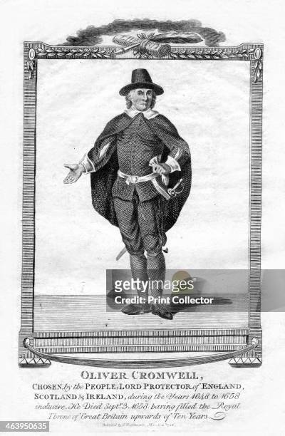 Oliver Cromwell, English military leader and politician, 1706. Portrait of Cromwell , the 'Lord Protector'.