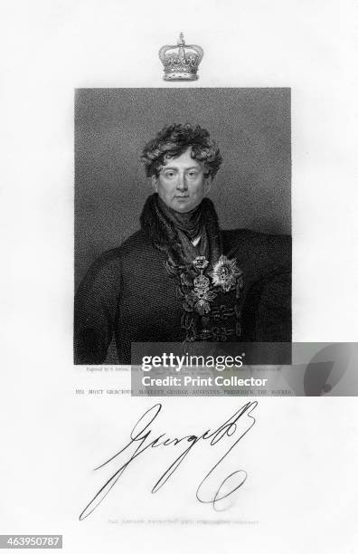 George IV, King of the United Kingdom and Hanover, 19th century. George Augustus Frederick ruled as Prince Regent until his father's death in 1820.