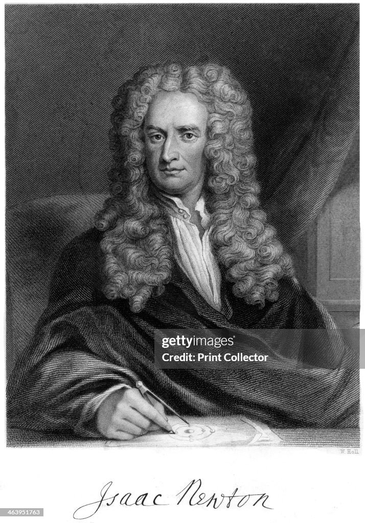 Sir Isaac Newton, English mathematician, astronomer and physicist, (19th century).Artist: W Holl
