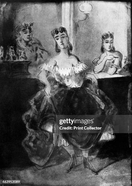 'Femme Dansant Devant un Comptoir', 19th century, . Woman dancing in front of a counter. Illustration from The Painter of Victorian Life, a study of...