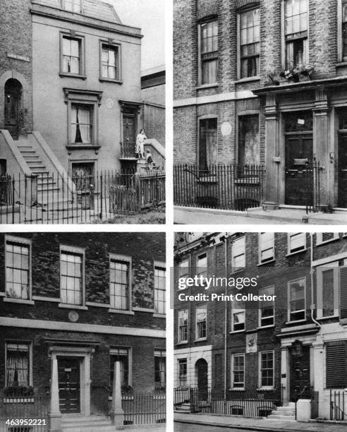 Four London houses of famous men, London, 1926-1927. Colebrook Cottage the residence of Charles Lamb, Frith Street the residence of essayist, William...