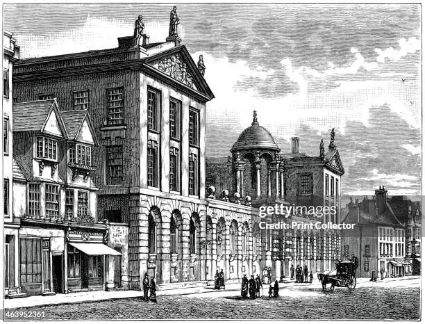 Façade of Queen's College, Oxford University. The facade, which dates from the 18th century, was designed by Nicholas Hawksmoor.