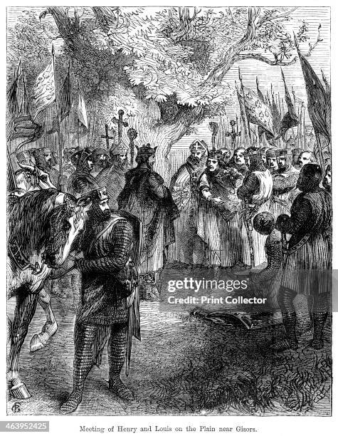 The meeting of King Henry III of England and King Louis IX of France on the plain near Gisors'. Henry ruled England for fifty-six years from 1216 to...