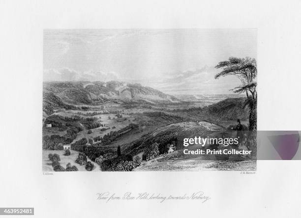 'View from Box Hill, looking towards Norbury', 19th century. The North Downs of Surrey, on the outskirts of London.