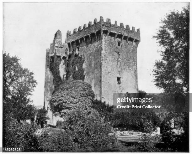 Blarney Castle, Ireland, 19th century. The castle, near Cork, is the home of the Blarney Stone, believed to bestow the gift of eloquence when kissed....