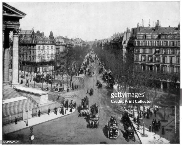 Boulevard de la Madeleine, Paris, late 19th century. Photograph from Portfolio of Photographs, of Famous Scenes, Cities and Paintings by John L...