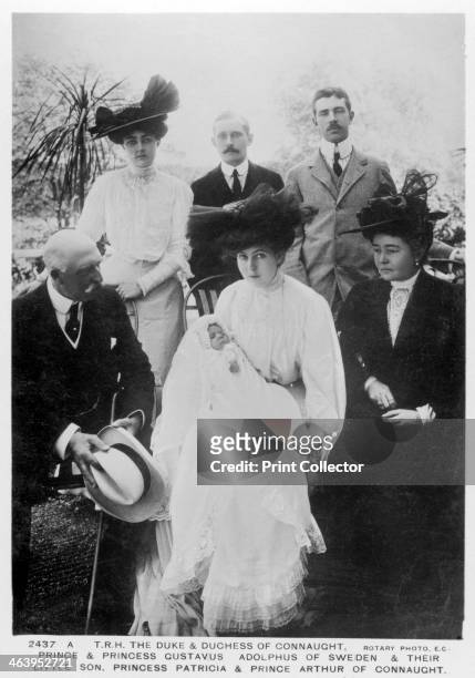 European Royalty, c1906-c1907. Prince Arthur, Duke of Connaught ; Louise, Duchess of Connaught ; Prince Gustaf Adolf of Sweden and his wife, Princess...