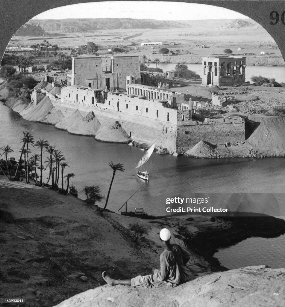 'Looking down on the island of Philae and its temples, Egypt', 1905.Artist: Underwood & Underwood