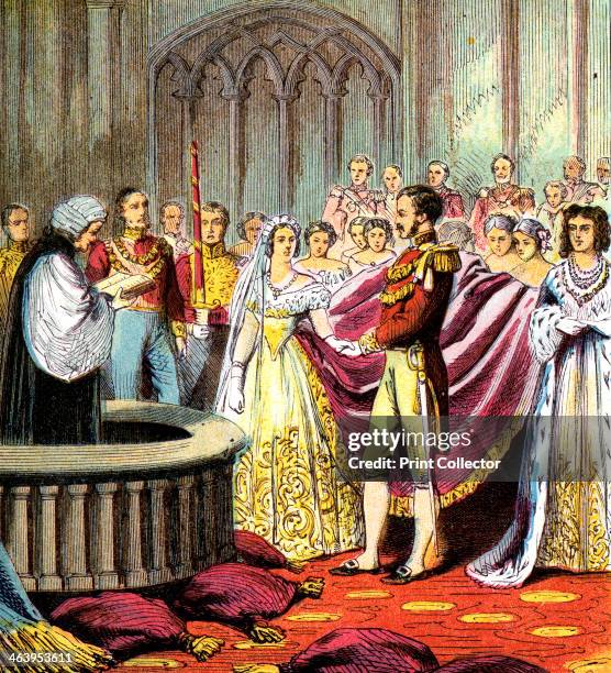 'Marriage of Queen Victoria', 1840 . The Queen married her cousin, Prince Albert of Saxe-Coburg and Gotha in the Chapel Royal at St James' Palace on...