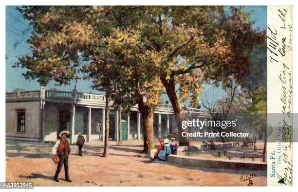 The Old Palace, Santa Fe, New Mexico, USA, c1900s. Santa Fe's Palace of the Governors was built by the Spanish in 1610. It is the oldest continuously...