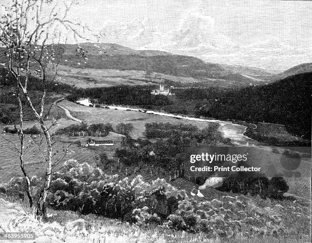 Balmoral Castle from Craig Nordie, Scotland, 1900. View from the hills of the royal residence, beloved of Queen Victoria. Illustration from The Life...