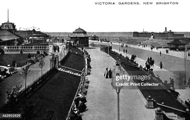 Victoria Gardens, New Brighton, Lancashire, early 20th century. From Valentine's 'Carbotone' Series.