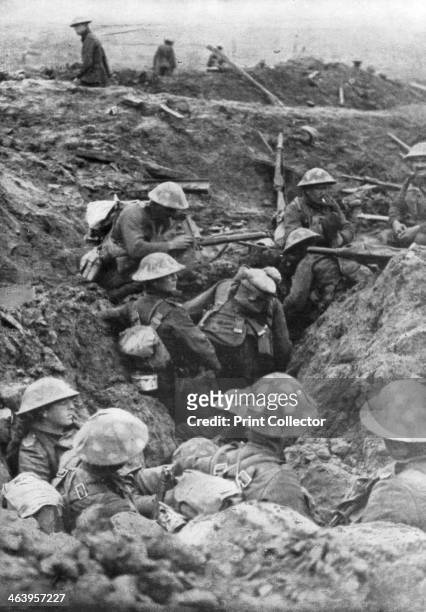 British troops at the Menin Road, near Ypres, Belgium, 30 October, 1917. The Menin Road was the main road leading east out of Ypres. The British...