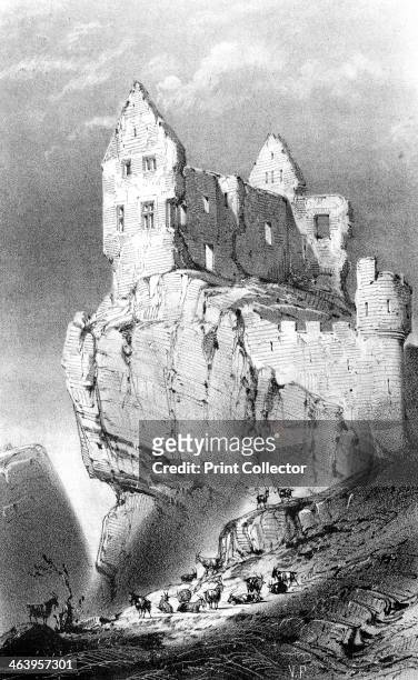 The Chateau de Crussol, Saint-Peray, France, 19th century. The Château de Crussol is a mostly ruined 13th century limestone castle in the commune of...