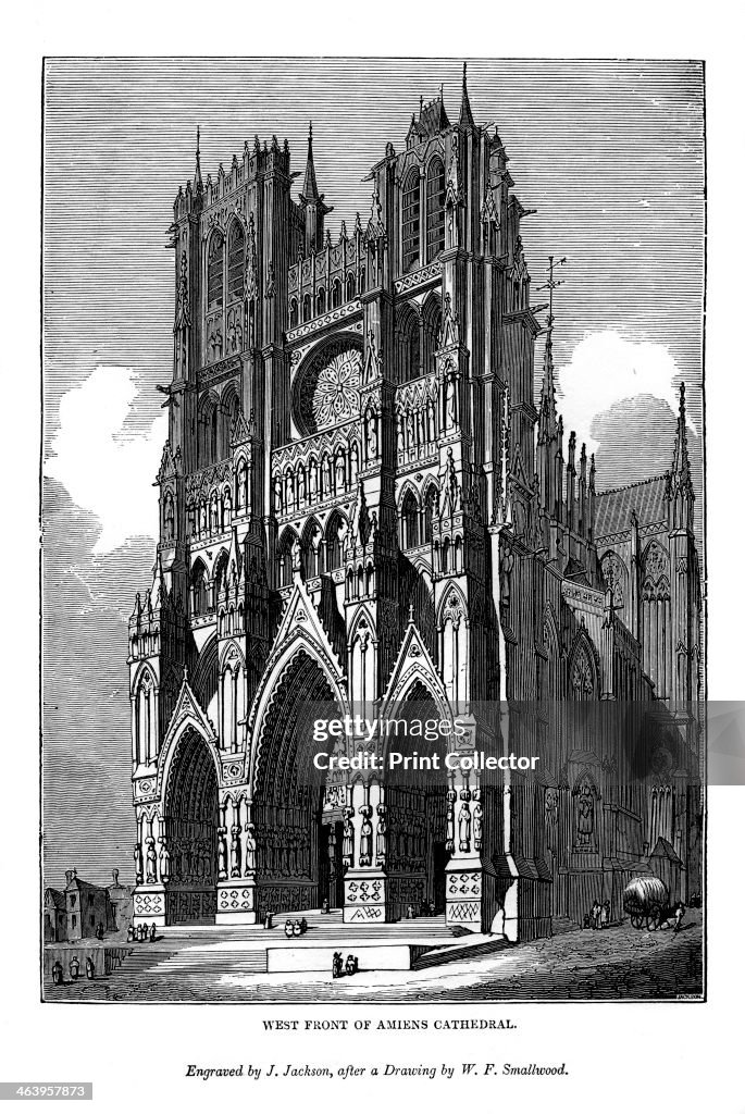 West front of Amiens Cathedral, 1843. Artist: J Jackson