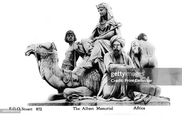 Africa, the Albert Memorial, London, 20th century. The memorial to Prince Albert was erected in Kensington Gardens near to the Albert Hall. George...