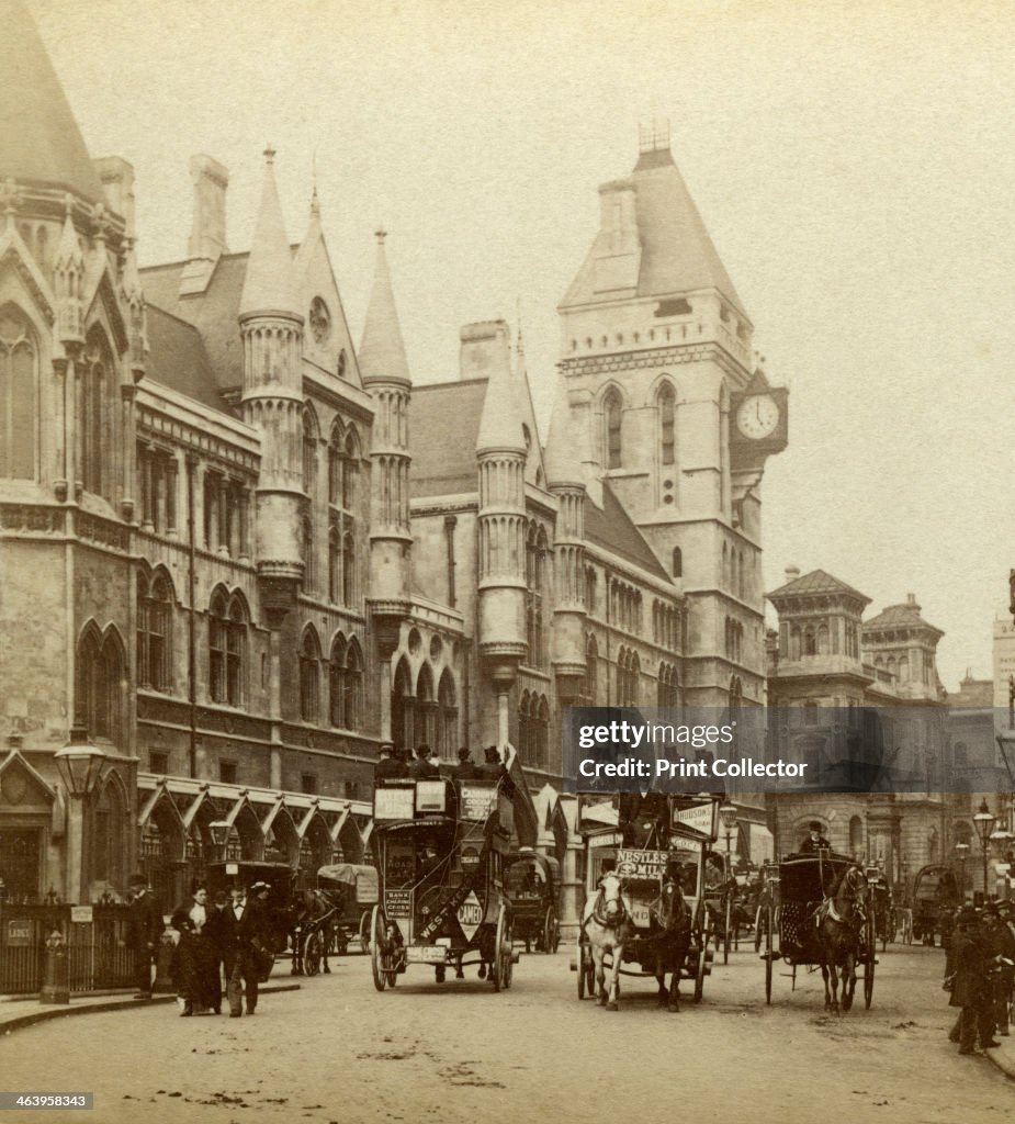 Law Courts, Strand, London, late 19th century.Artist: London Stereoscopic & Photographic Co