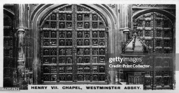 Henry VII Chapel, Westminster Abbey, London, c1920s. Henry VII's Chapel houses the tomb of King Henry VII and his wife, Elizabeth of York . Cigarette...