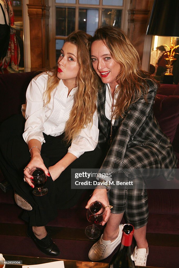 Amber Heard; Alice Temperley attends a photocall to unveil the new
