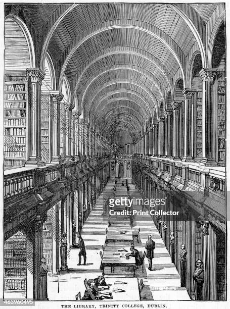 The Library, Trinity College, Dublin, 19th century.