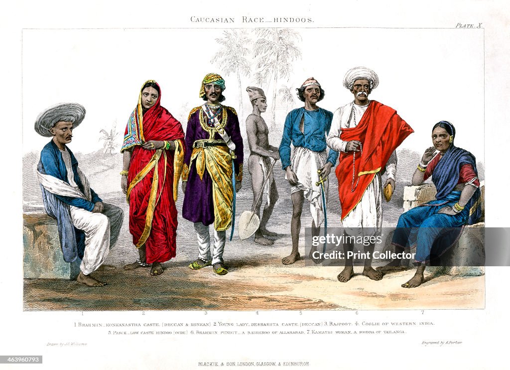 'Caucasian Race, Hindus', 1800-1900.Artist: A Portier