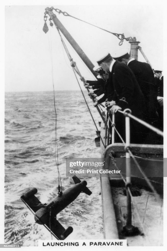 Launching A Paravane From The Battleship HMS Rodney 1937 Invented launching-a-paravane-from-the-battleship-hms-rodney-1937-invented