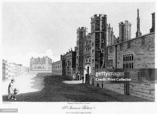St James's Palace, Westminster, London, 1806. Situated on the Mall just to the north of St James's Park, St James's Palace was commissioned by Henry...