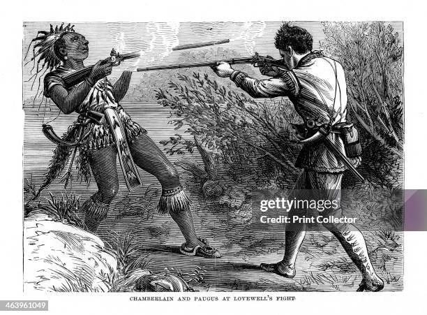 'Chamberlain and Paugus at Lovewell's Fight', 1725, (1872)., Nieuwsfoto's
