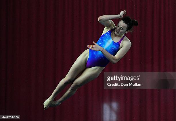 Clare Cryan of City of Sheffield Diving Club competes in the Womens 1m Final during Day One of the British Gas Diving Championships at The Life...