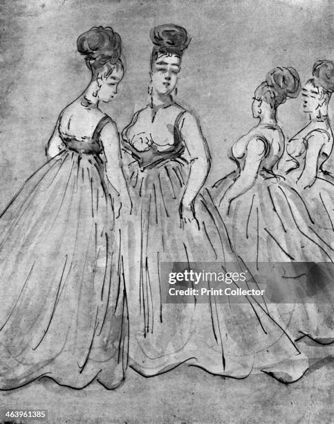 'Four Ladies', 19th century, . Illustration from The Painter of Victorian Life, a study of Constantin Guys with an introduction and a translation of...