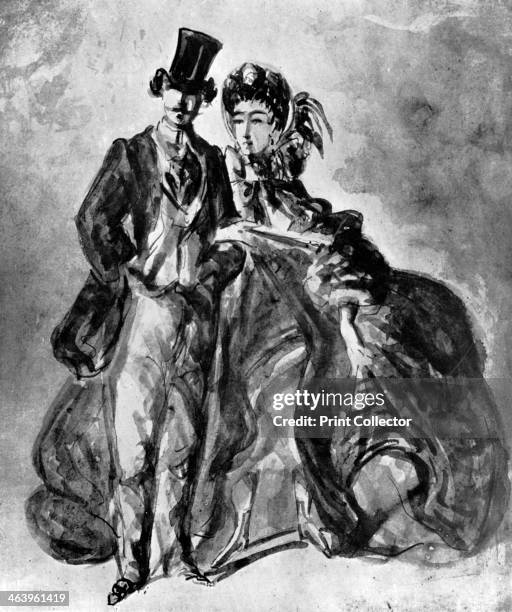 'Man and Woman', 19th century, . Illustration from The Painter of Victorian Life, a study of Constantin Guys with an introduction and a translation...