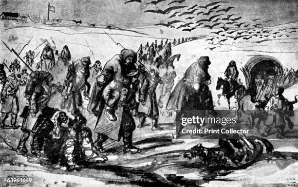 'The Retreat', Crimean War, 19th century, . Illustration from The Painter of Victorian Life, a study of Constantin Guys with an introduction and a...