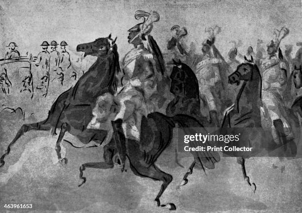 'The Escort of Cuirassiers', 19th century, . Illustration from The Painter of Victorian Life, a study of Constantin Guys with an introduction and a...