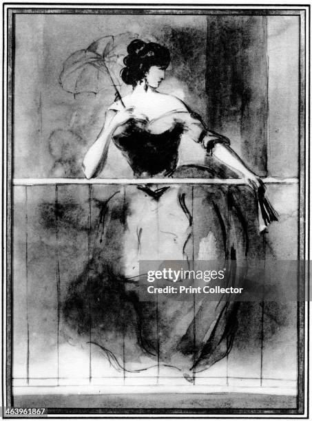 'Lady at a Balcony', 19th century, . Illustration from The Painter of Victorian Life, a study of Constantin Guys with an introduction and a...