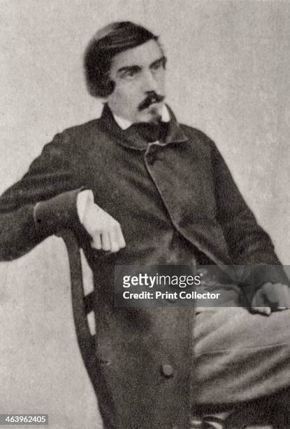 Jules de Goncourt, French author, 1868. De Goncourt published books in collaboration with his brother, Edmond. A photograph from Album de...