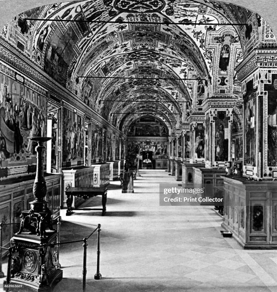 Interior of the Vatican Library, Rome, Italy. The Vatican Library is ...