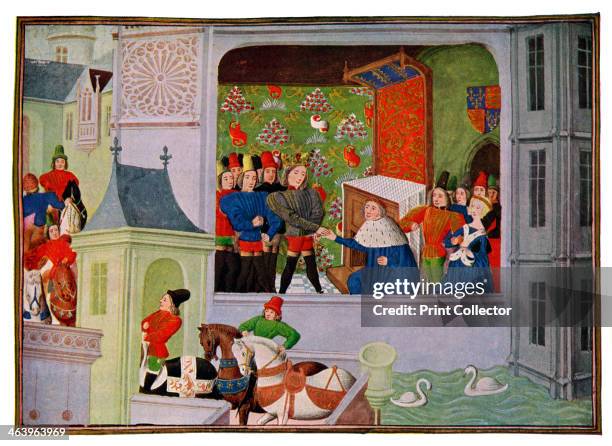 'Interview of Richard II and the Duke of Gloucester', 14th century . The youngest son of Edward III of England, Thomas Woodstock, 1st Duke of...