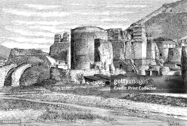 The ruins of the basilica at Pergamon, Turkey, 1895. From The Universal Geography with Illustrations and Maps, division XVII, written by Elisee...