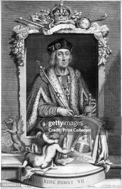 Henry VII of England, . Henry ruled from 1485-1509, and was the founder and first patriarch of the Tudor dynasty. In the small picture below is his...