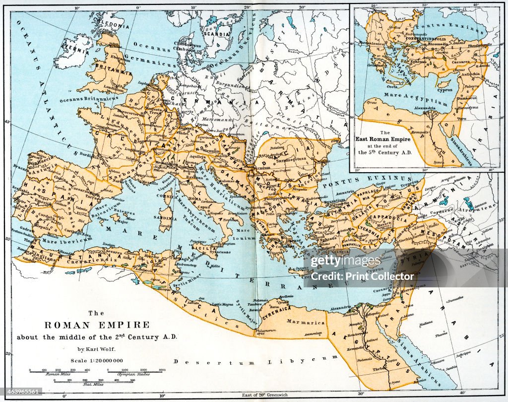 Map of the Roman Empire, 2nd century AD, (1902).