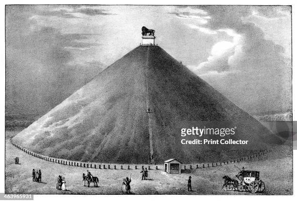 'The Mountain of the Lion', 19th century. View of the monument to commemorate the place where William II of the Netherlands was knocked from his...